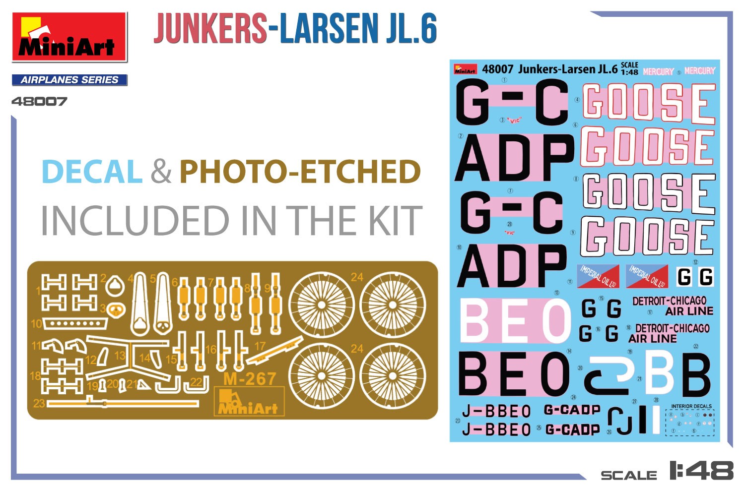 MiniArt 48007 1:48 Junkers-Larsen JL.6 Uçak Maketi