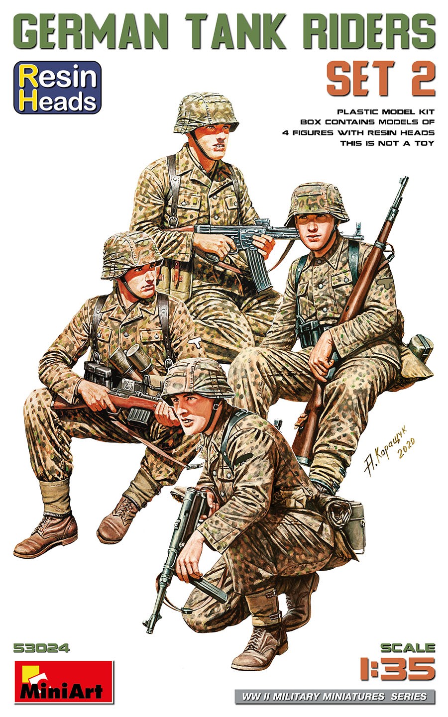 MiniArt 1:35 Reçine Başlı Alman Tank Sürücüleri Set 2