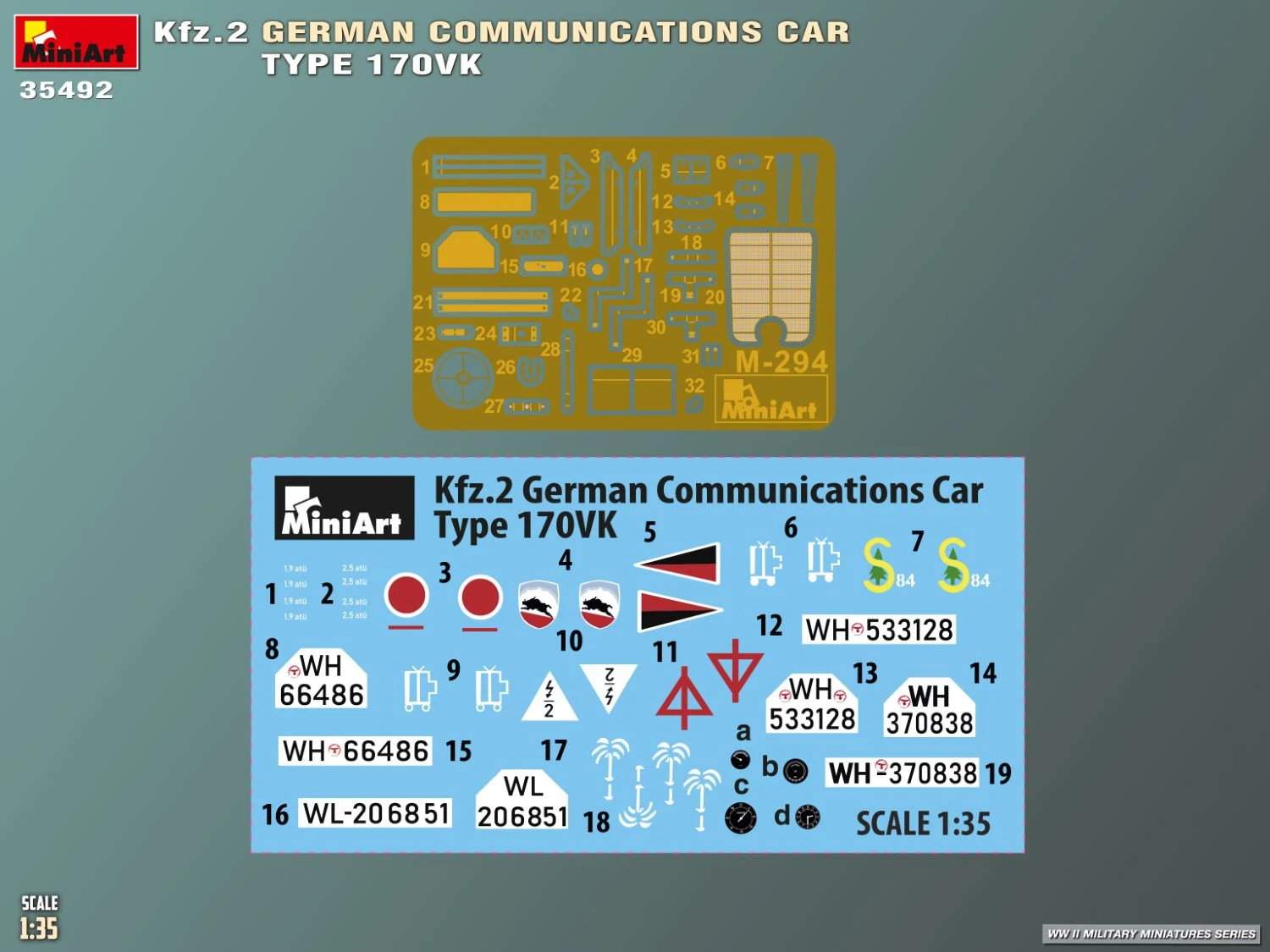 MiniArt 35492 1:35 Kfz.2 Alman Muhabere Aracı Model 170Vk