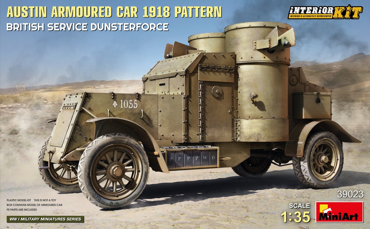 MiniArt 1:35 Austin Zırhlı Araç 1918 Desenli İngiliz Servis. Dunsterforce. Interior Kit