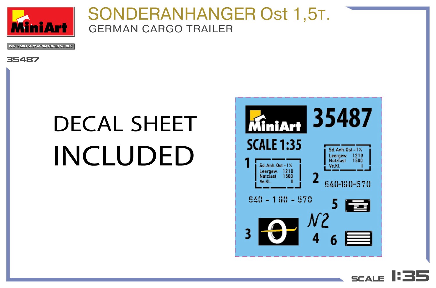 MiniArt 35487 1:35 Sonderanhanger Doğu 1,5t. Alman Yük Römork Maketi