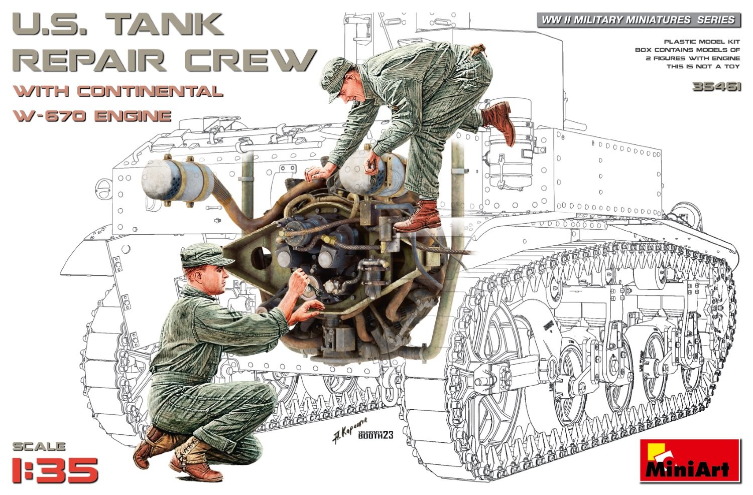 MiniArt 35461 1:35 1:35 ABD Tank Tamir Ekibi. Continental W-670 Motoru ile