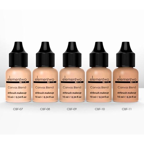Elementwo Pro Canvas Blend Airbrush Makeup 5x10ml. Med Bronze Fondöten Kiti