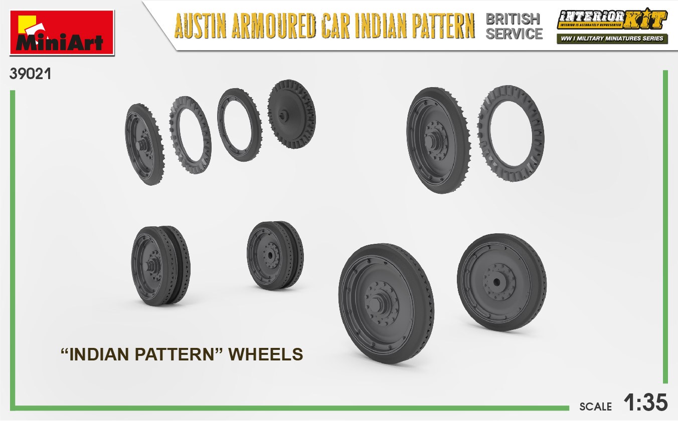 MiniArt 39021 1:35 Hint Desenli Austin Zırhlı Araba. İngiliz Servis. Interior Kit