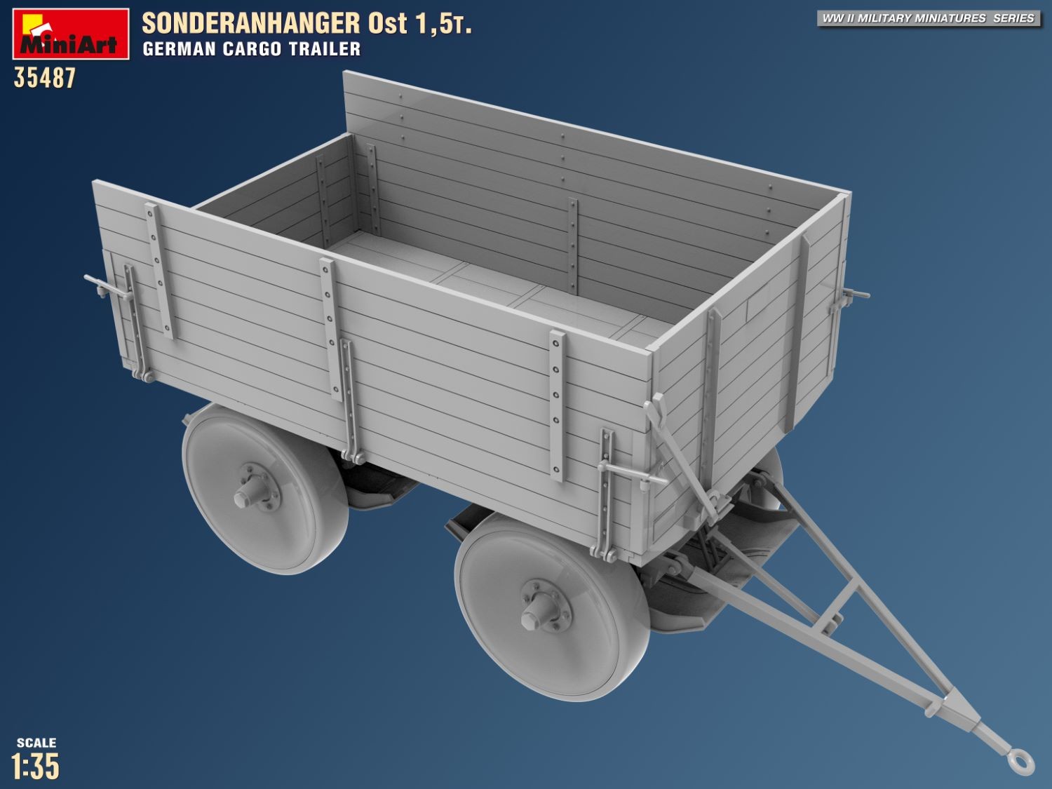 MiniArt 35487 1:35 Sonderanhanger Doğu 1,5t. Alman Yük Römork Maketi