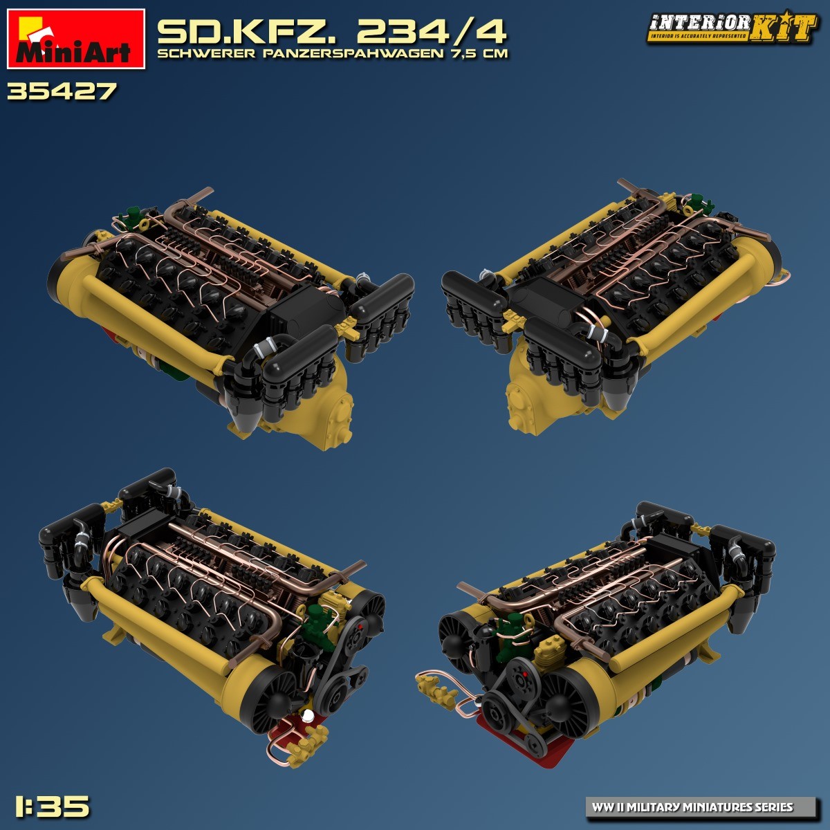 MiniArt 35427 1:35 Sd. Kfz. 234/4 Schwere Panzerspahwagen 7,5 cm. Interior Kit
