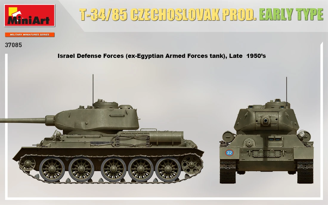MiniArt 37085 1:35 T-34/85 Çekoslovakya Üretimi/İlk Model