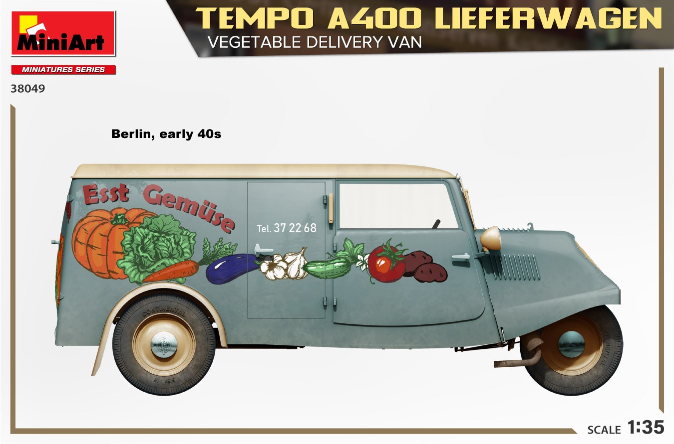 MiniArt 38049 1:35 Tempo A400 Lieferwagen. Sebze Taşıma Aracı