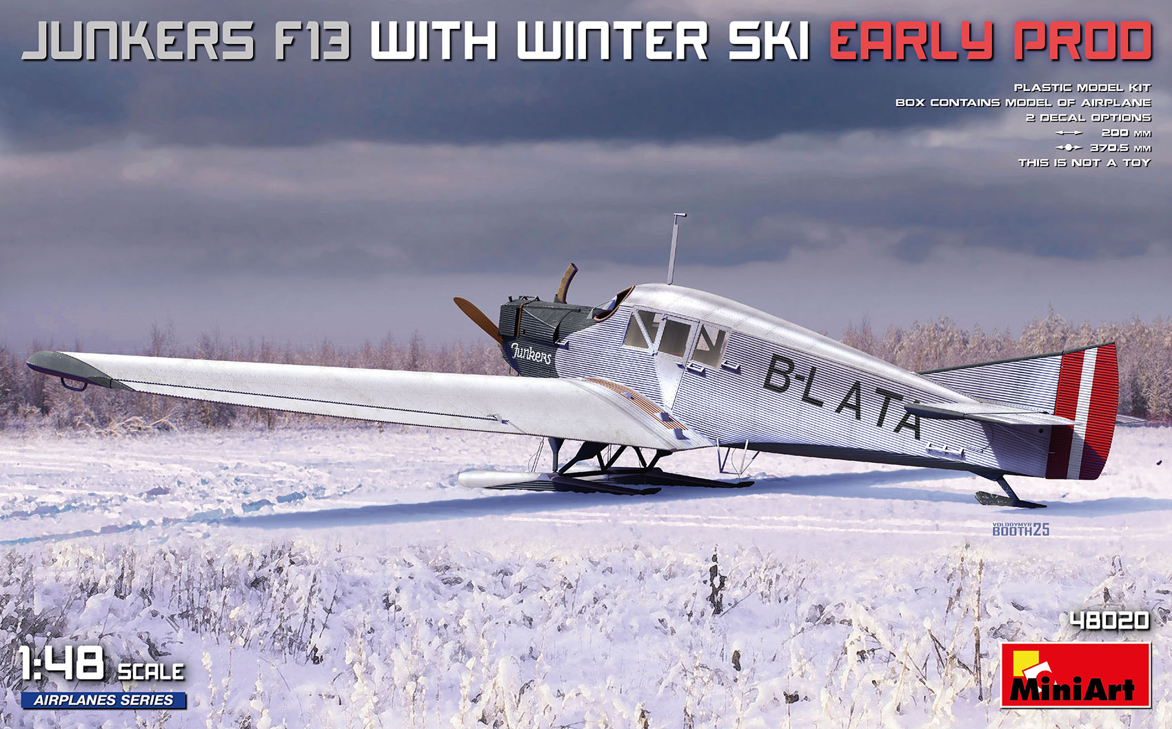 MiniArt 48020 1:48 Junkers F13 Kış Kayaklı Junkers Maketi. Early Prod.