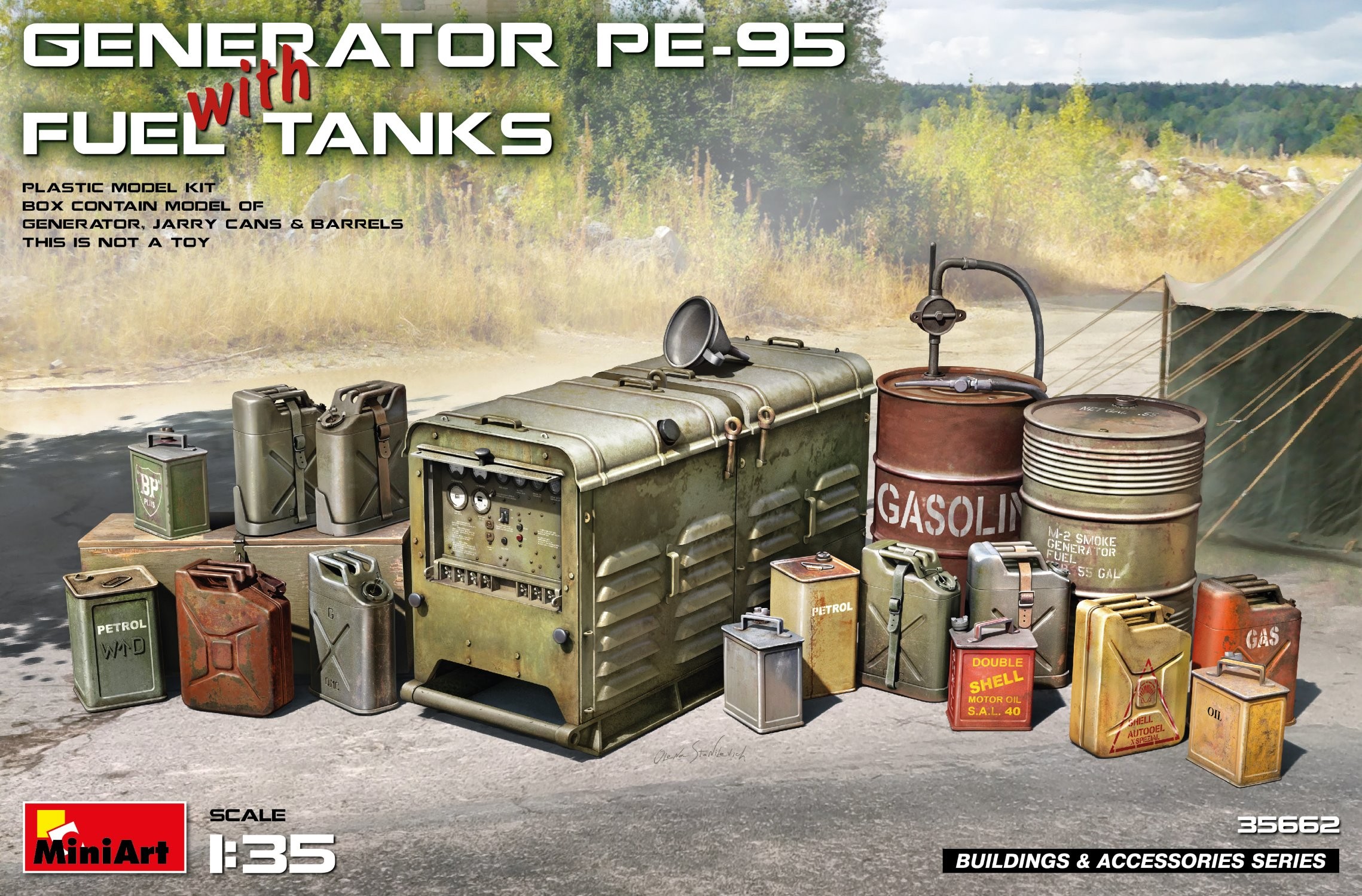 MiniArt 35662 1:35 Yakıt Tankları ile PE-95 Jeneratör Maketi