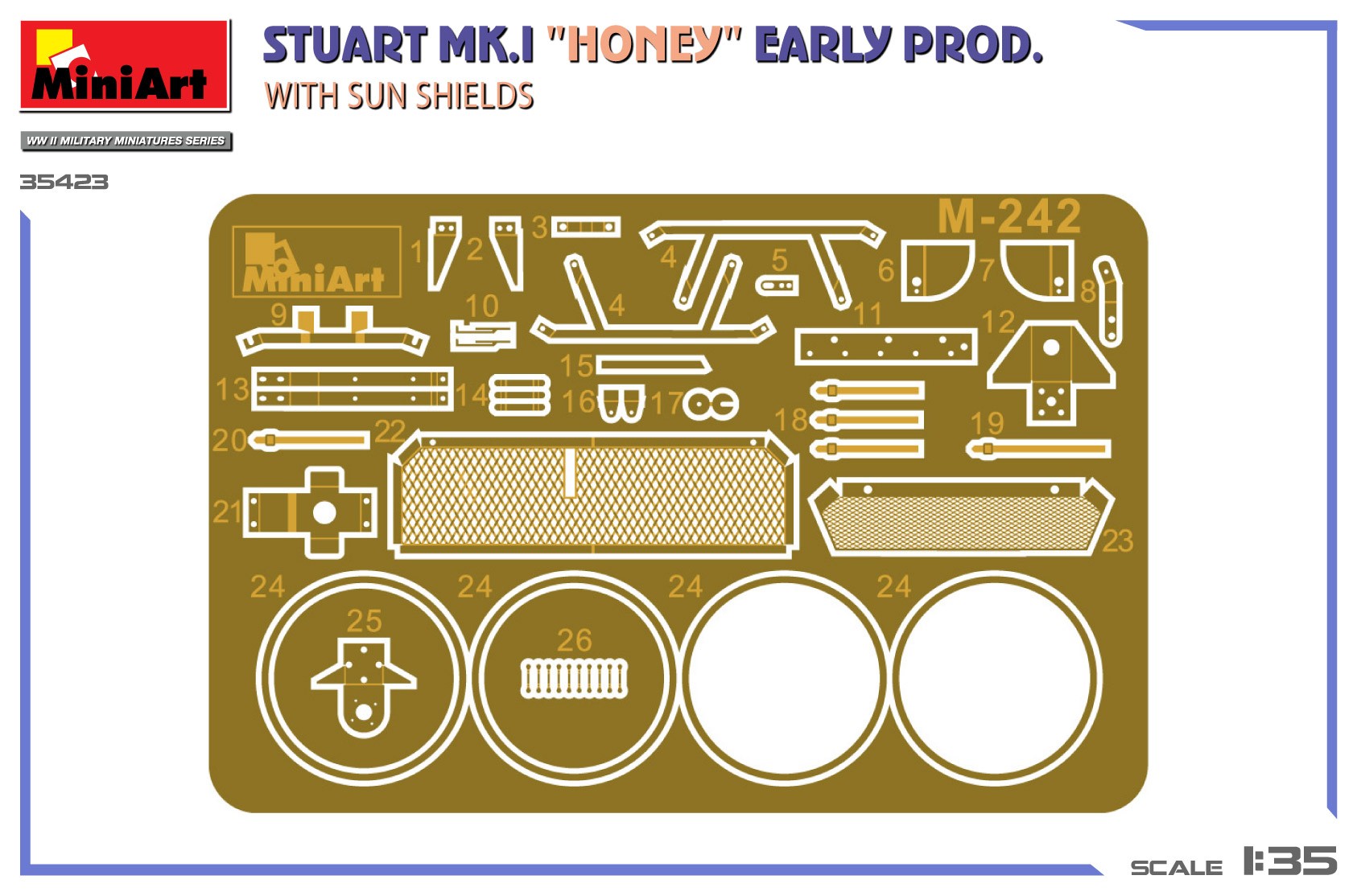 MiniArt 35423 1:35 Stuart Mk.I "Honey" Tank Maketi
