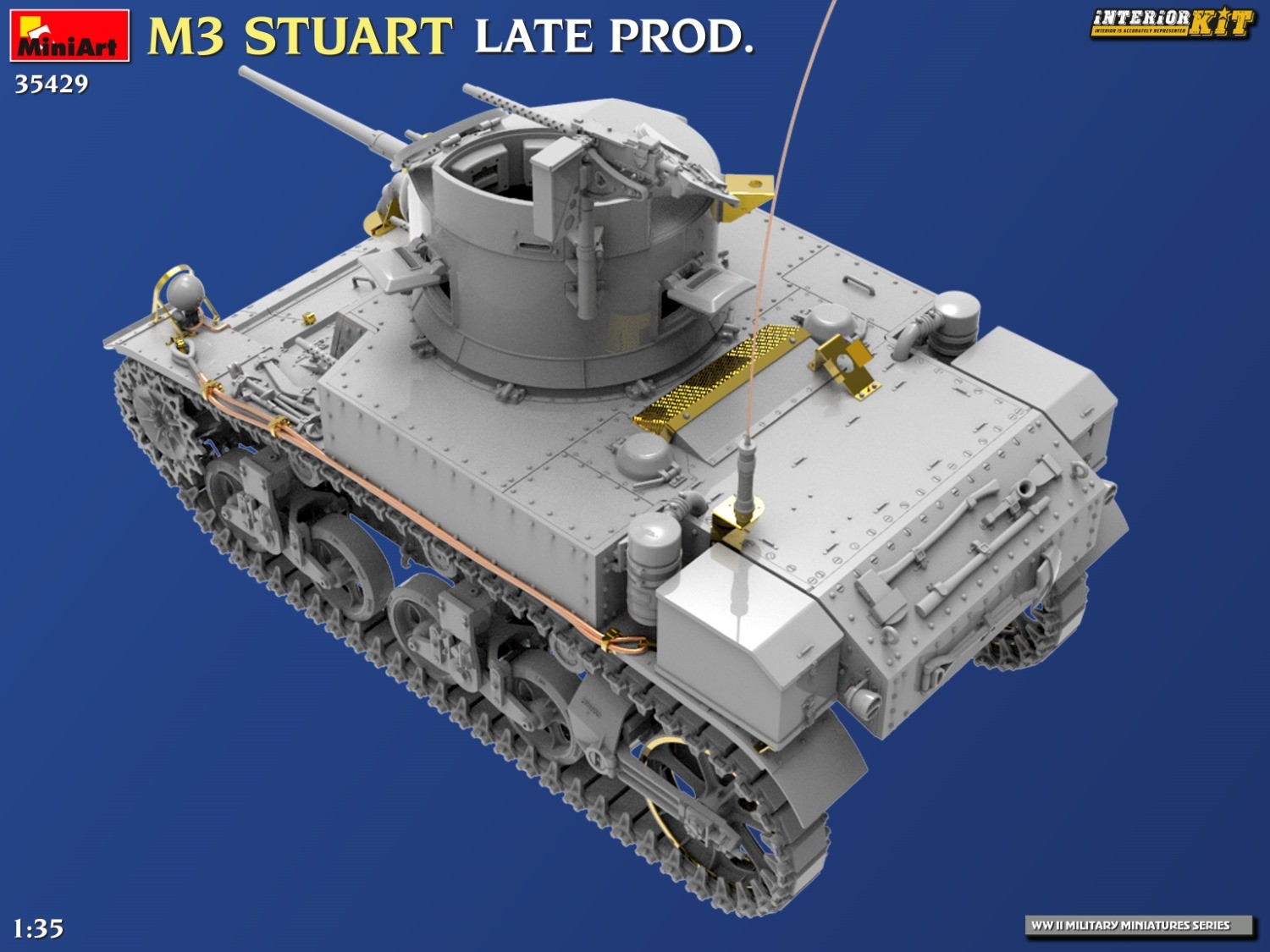 MiniArt 35429 1:35 M3 Stuart Geç Dönem Tank Maketi Interior Kit