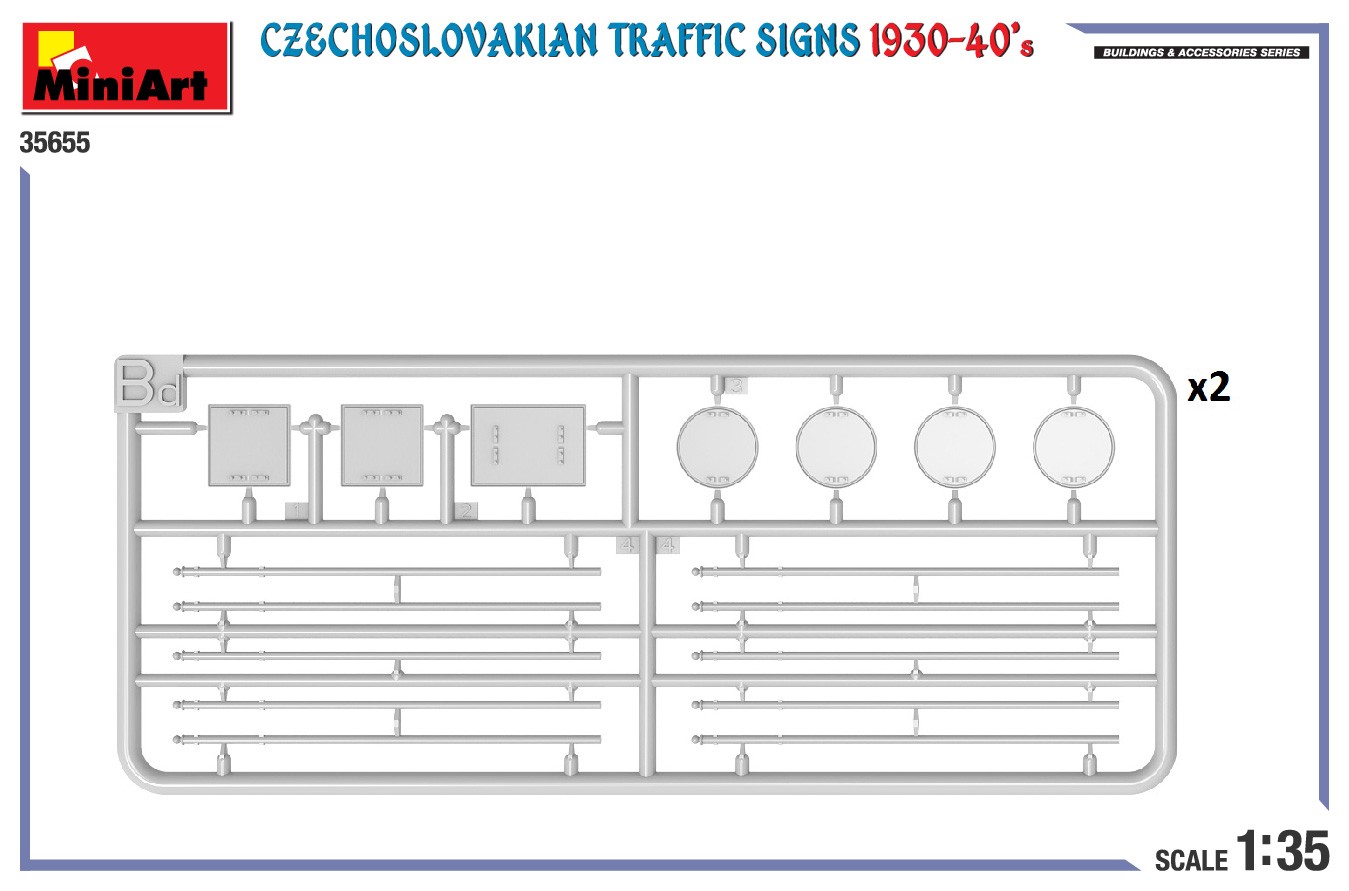 MiniArt 35655 1:35 Çekoslovak Trafik İşaretleri 1930-40’lar
