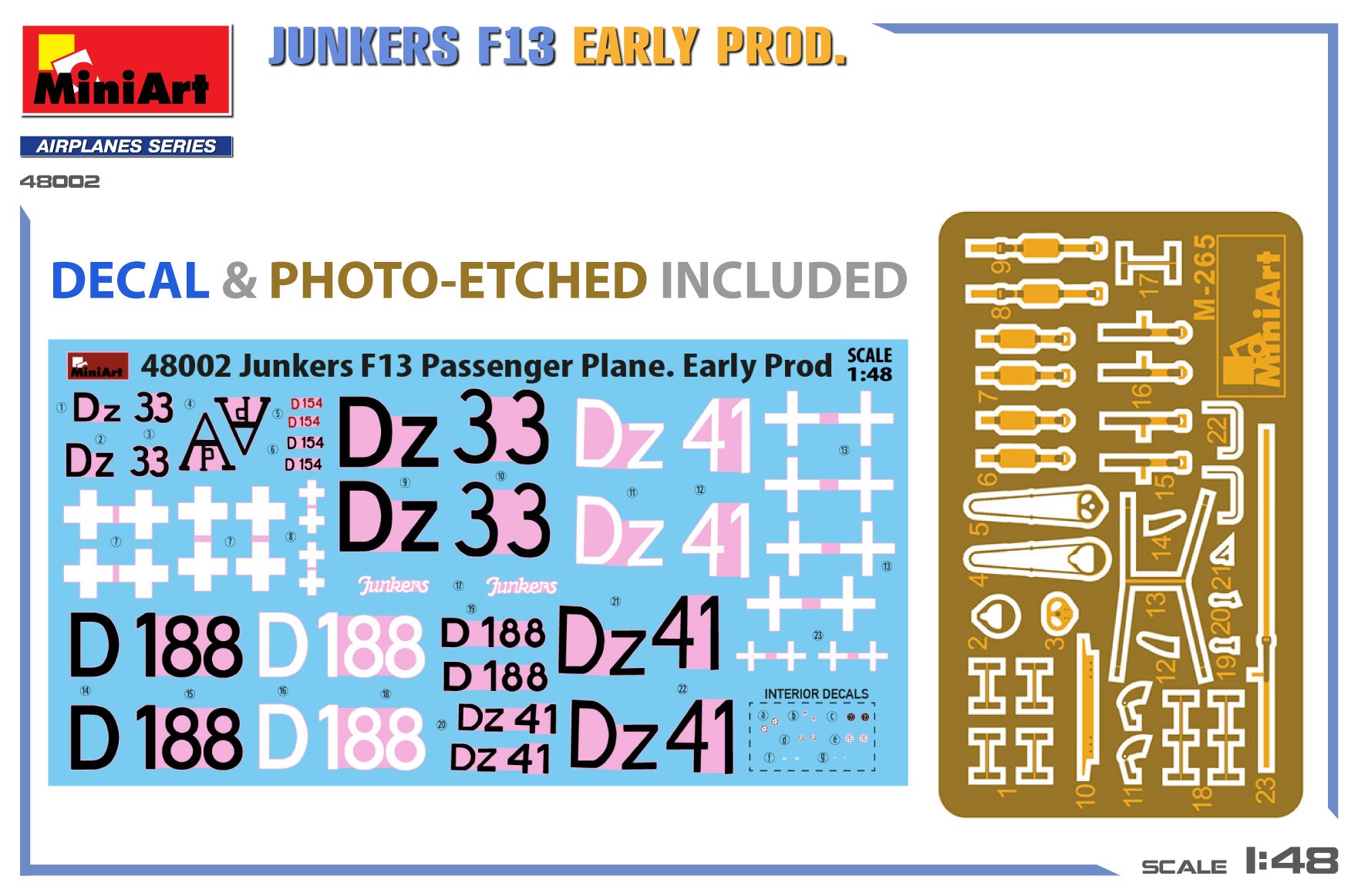 MiniArt 1:48 Junkers F13 Erken Üretim