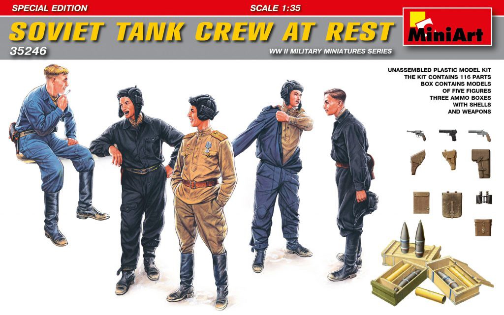 MiniArt 35246 1:35 Dinlenen Sovyet Tank Mürettebatı. Özel Üretim