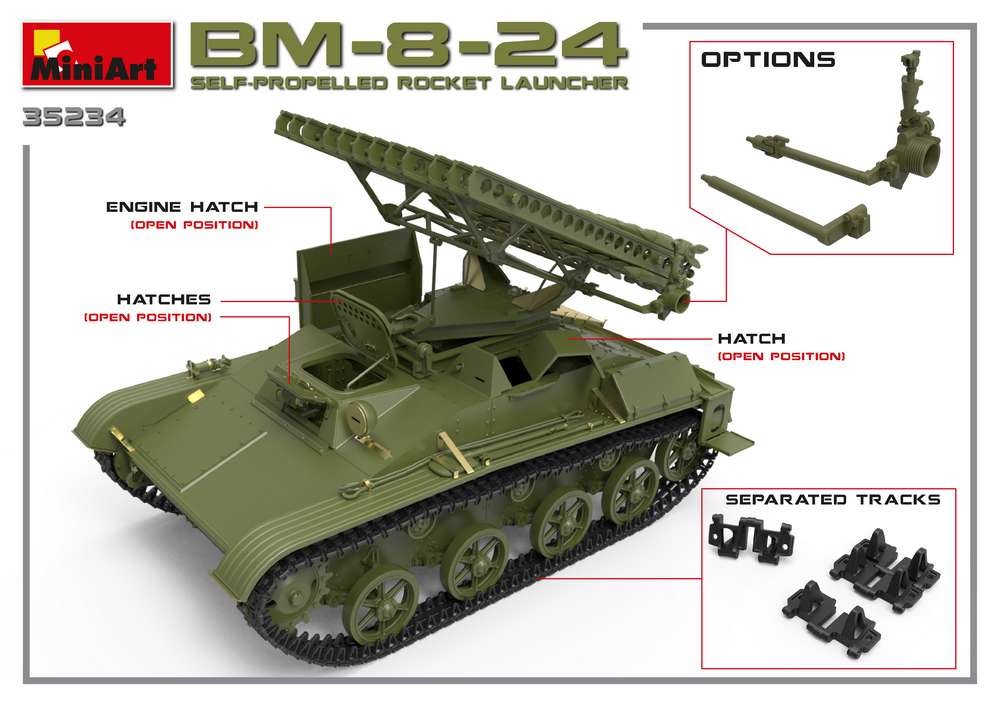 MiniArt 35234 1:35 BM-8-24 Kendinden Hareketli Roketatar