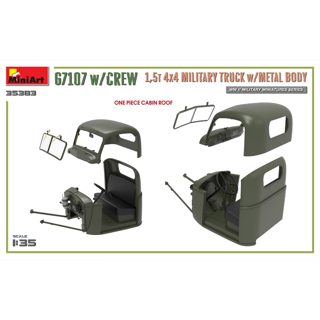 MiniArt 35383 1:35 G7107 1,5t 4x4 Metal Kamyon Mürettebat ile birlikte