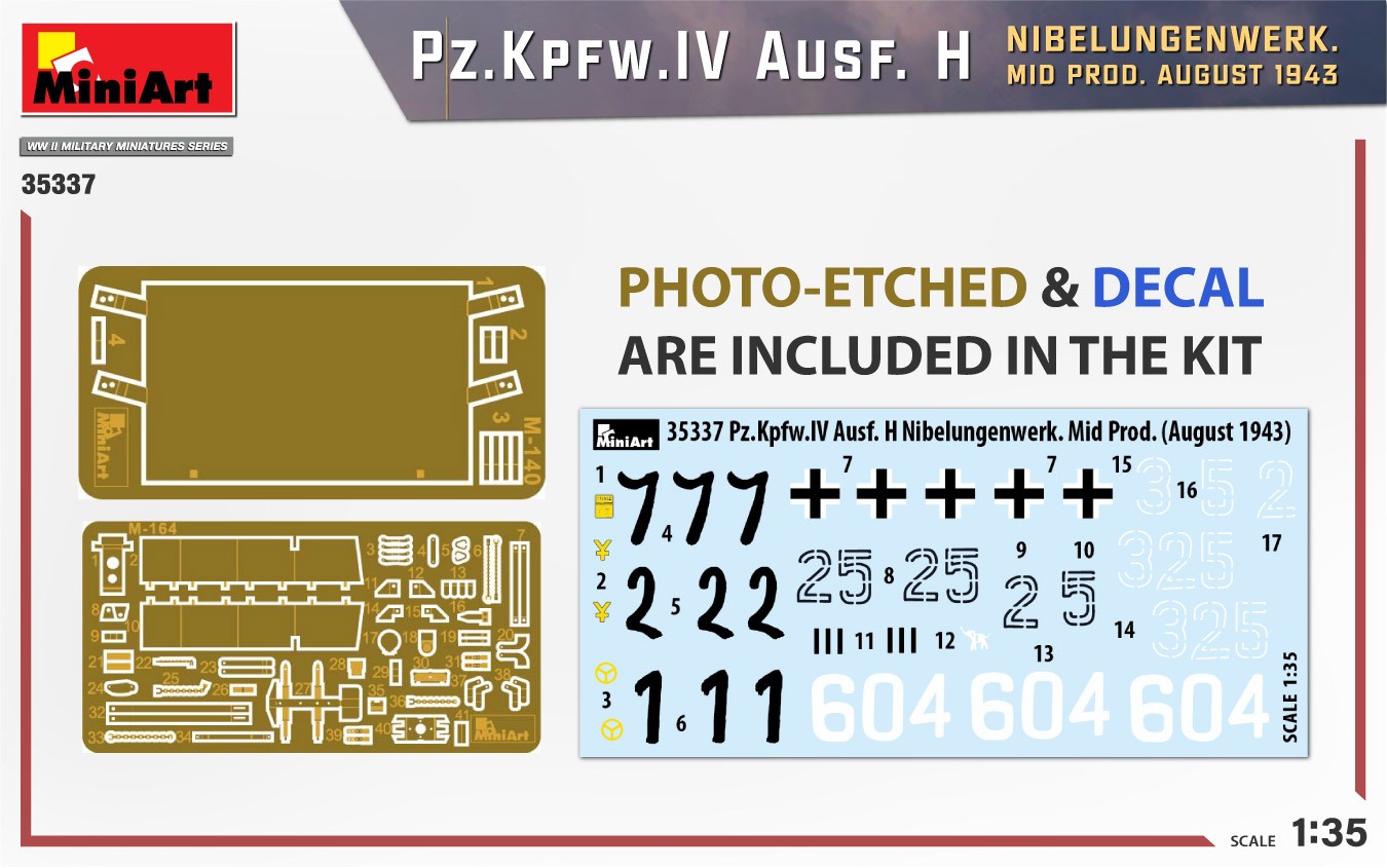 MiniArt 35337 1:35 Pz. Kpfw. IV Ausf. H Nibelungenwerk. Mid Prod. (Ağustos 1943)