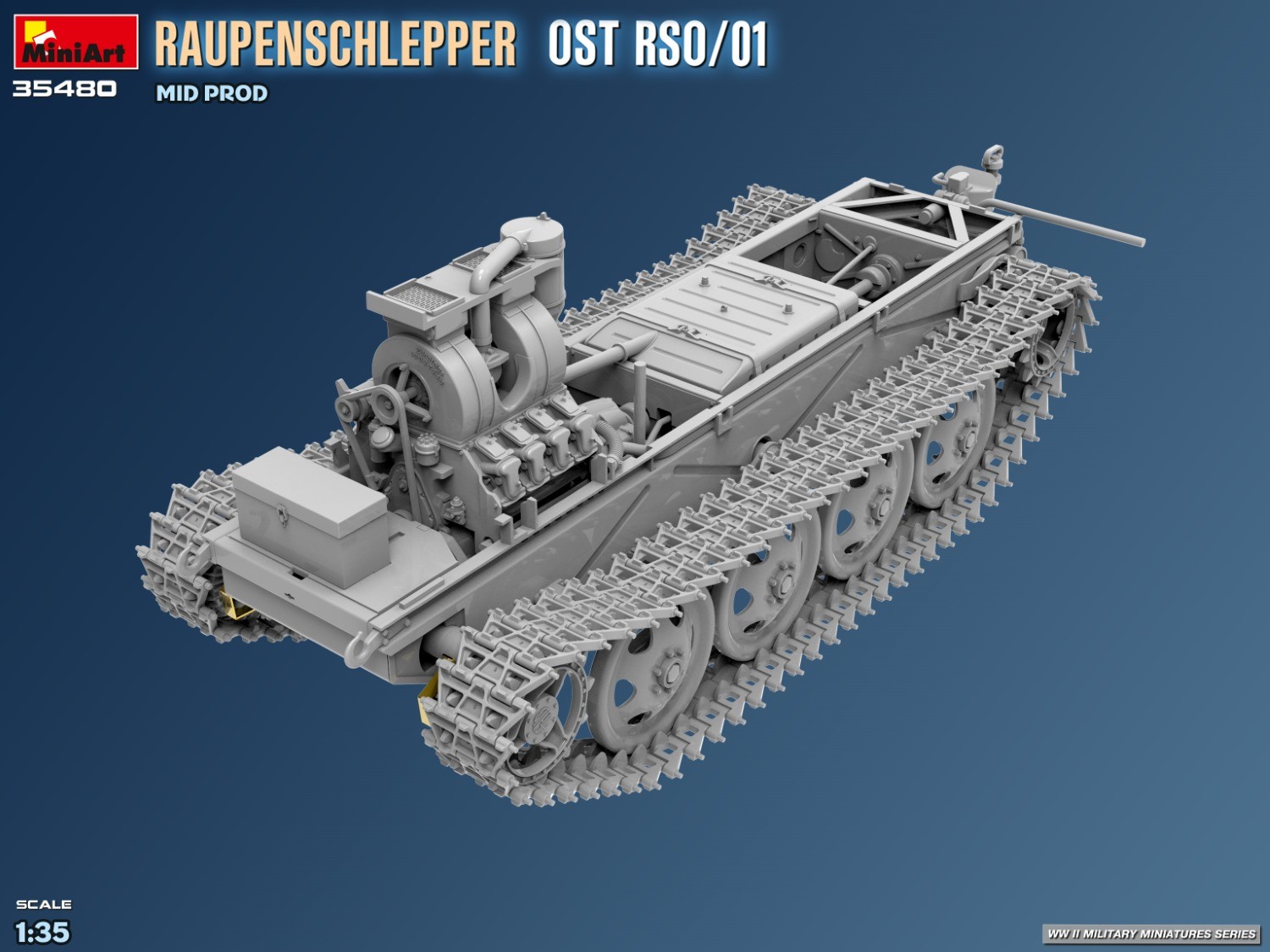 MiniArt 35480 1:35 Raupenschlepper Maketi Ost RSO/01. Ara Üretim