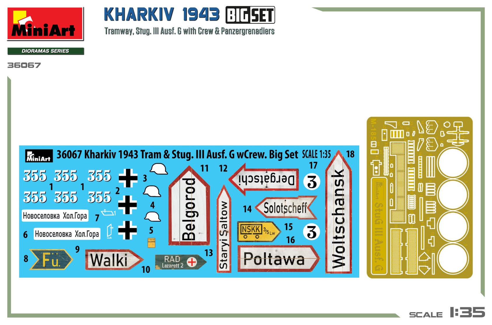 MiniArt 36067 1:35 Kharkiv 1943: Tramvay ve Stug. III Ausf. Mürettebatla birlikte G. Büyük Set