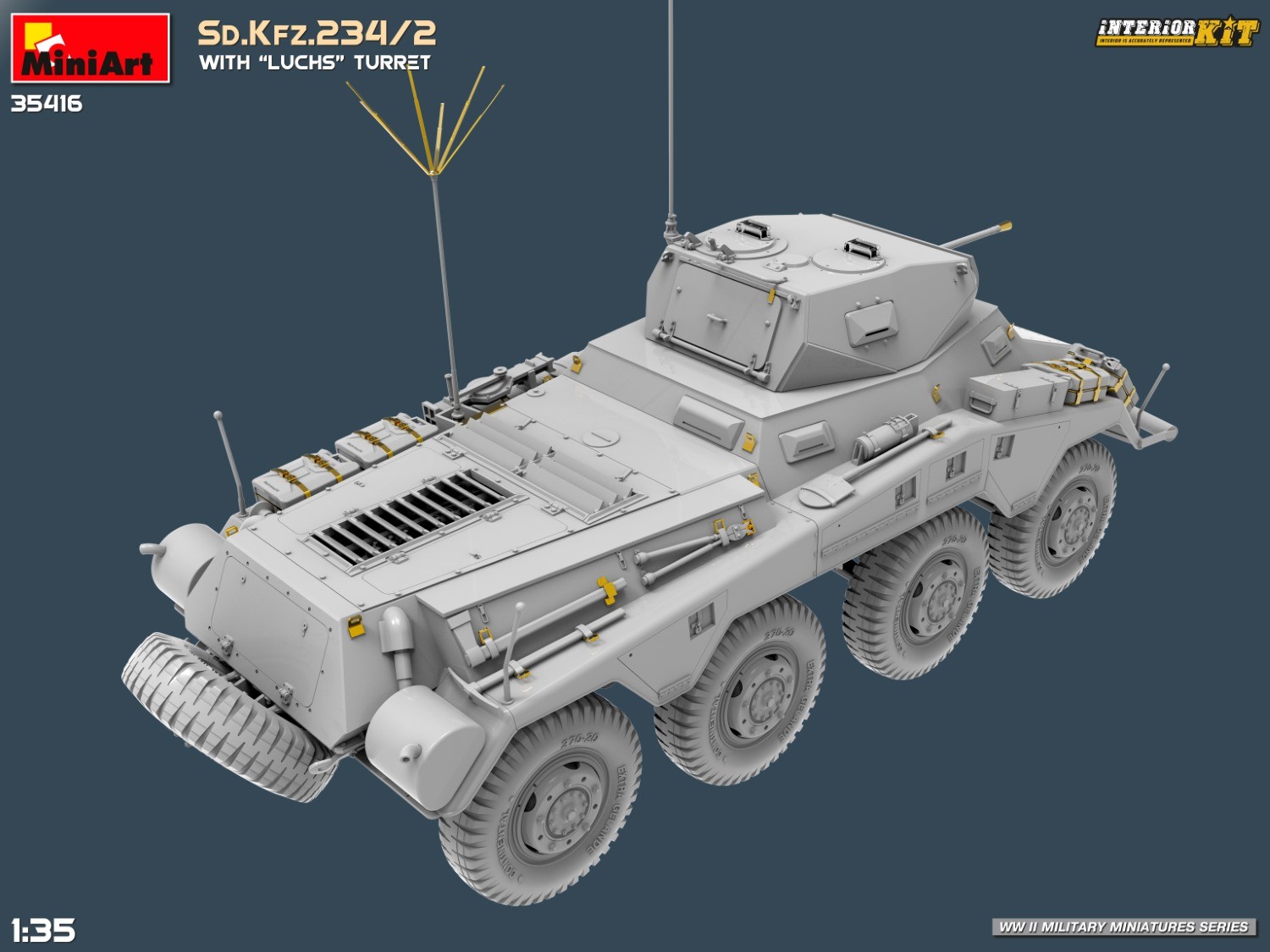 MiniArt 1:35 "Luchs" Kulesi ile Sd. Kfz. 234/2 Interior Kit