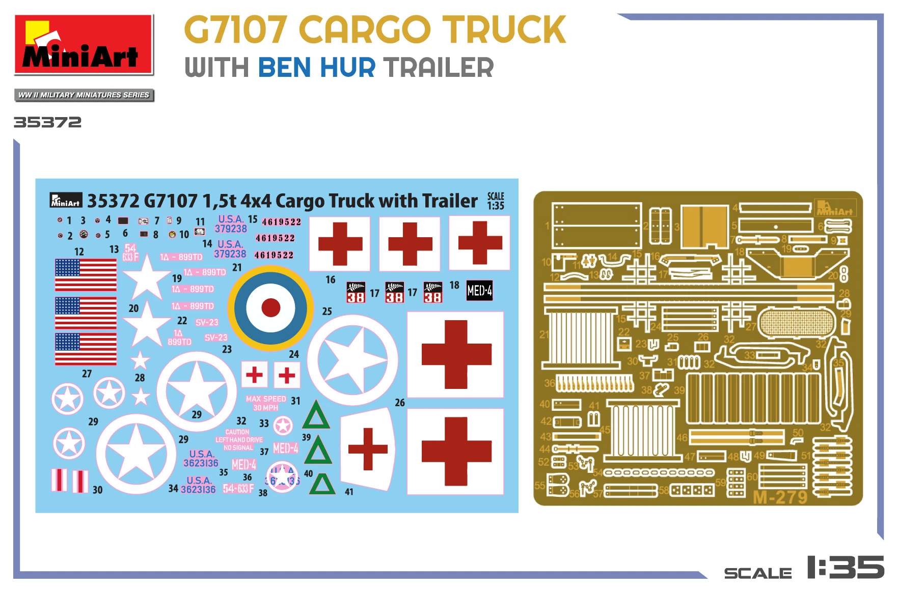MiniArt 35372 1:35 G7107 1,5 T 4x4 Römorklu Kargo Kamyonu Maketi