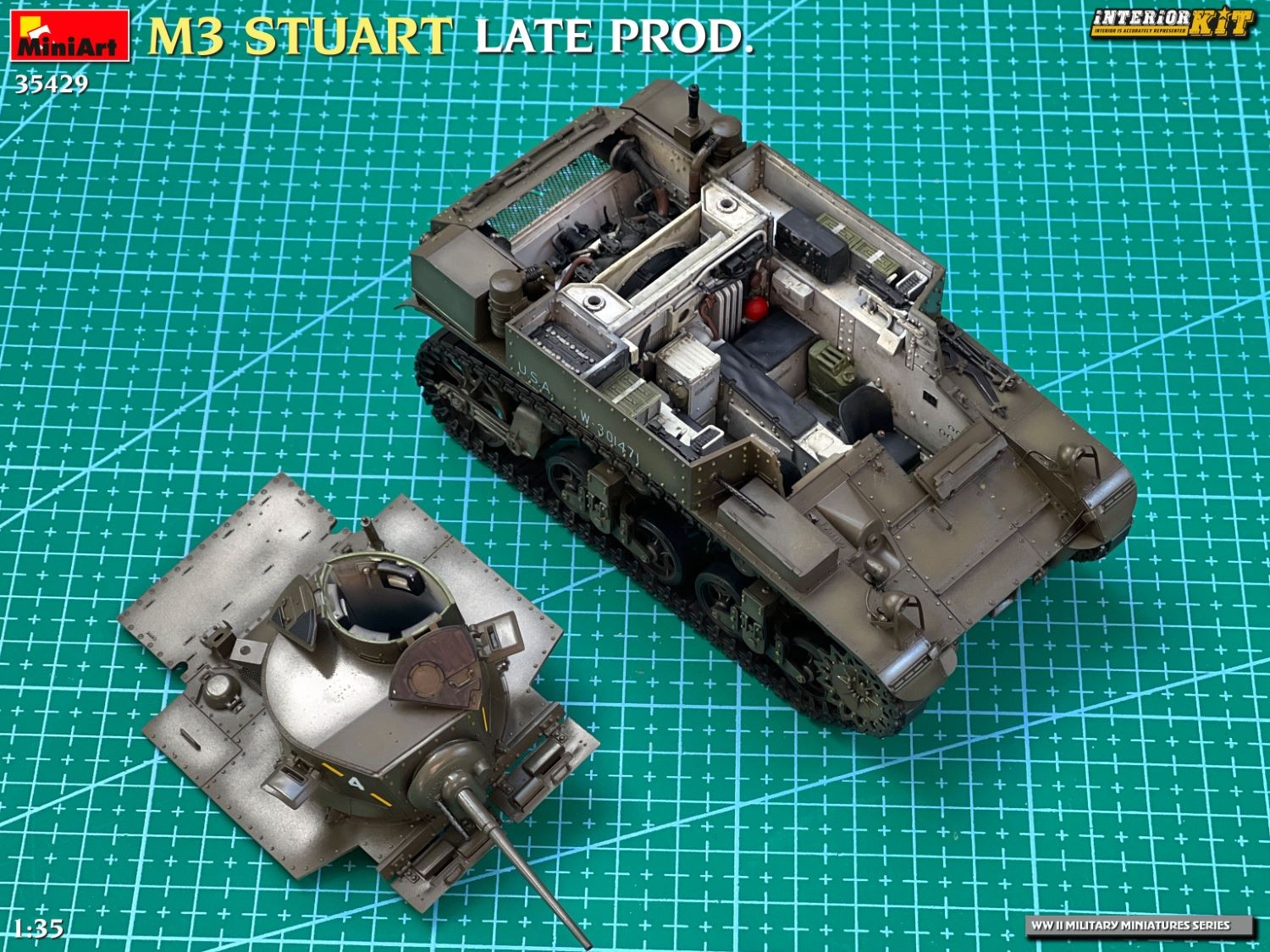 MiniArt 35429 1:35 M3 Stuart Geç Dönem Tank Maketi Interior Kit