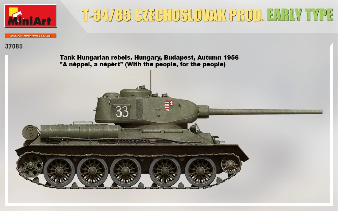 MiniArt 37085 1:35 T-34/85 Çekoslovakya Üretimi/İlk Model