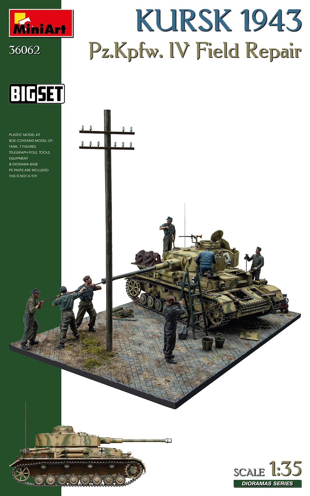 MiniArt 36062 1:35 Kursk 1943. Pz.Kpfw. IV Sahada Onarım Maket Kiti Big Set