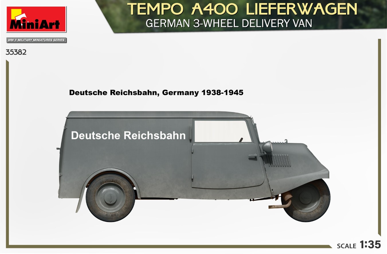 MiniArt 35382 1:35 Tempo A400 Lieferwagen. Alman-3 Tekerlekli Servis Aracı