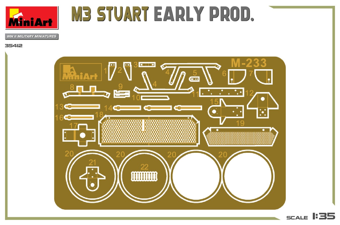MiniArt 35412 1:35 M3 Stuart. Erken Üretim