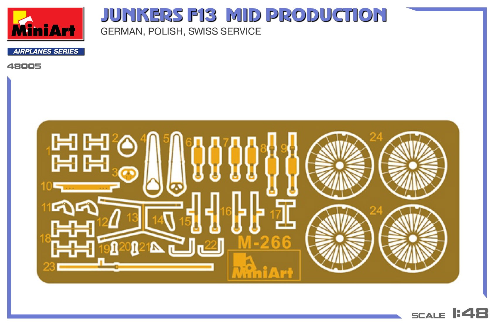 MiniArt 48005 1:48 Junkers F13. Uçak Maketi