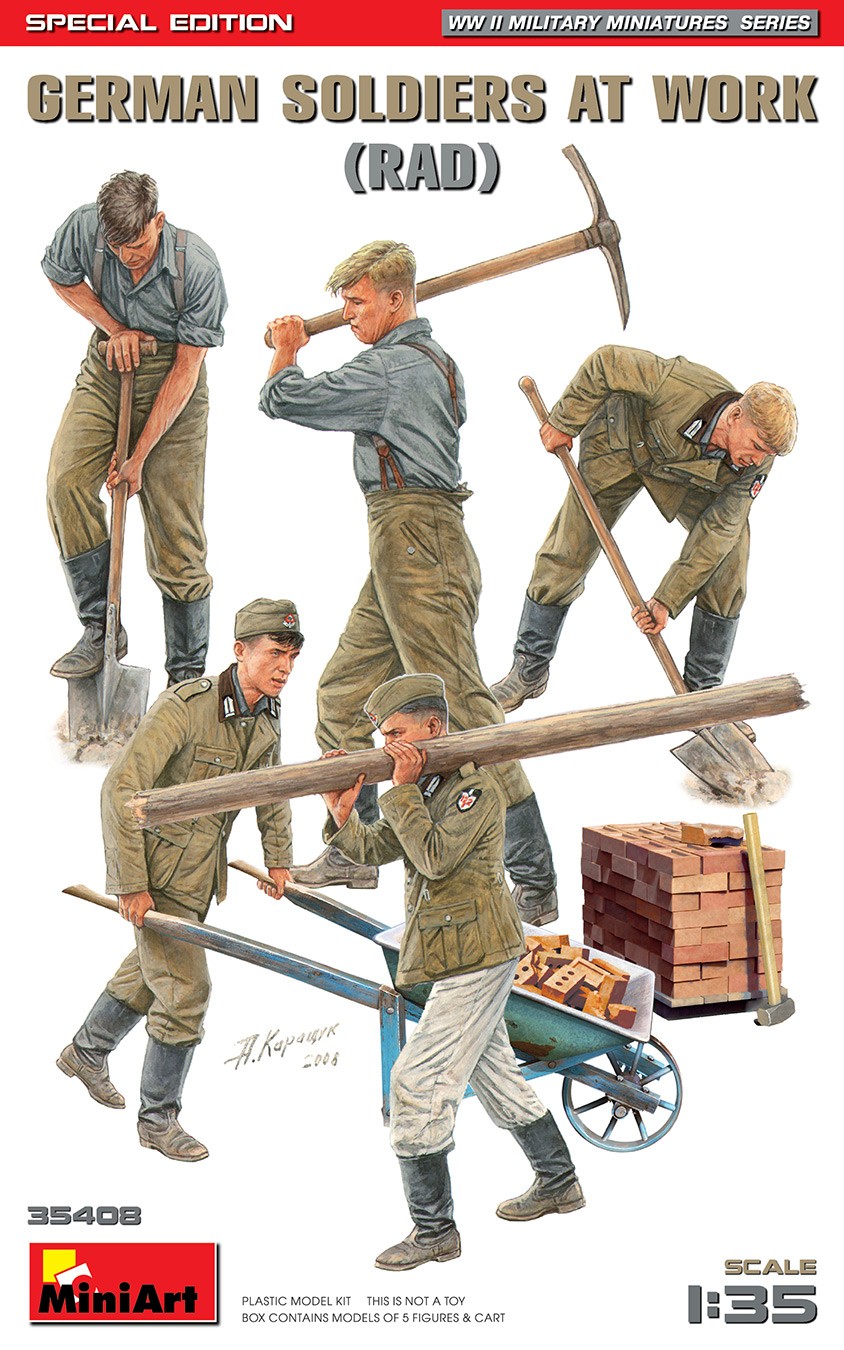 MiniArt 35408 1:35 Çalışan Alman Askerler (RAD) Özel Üretim