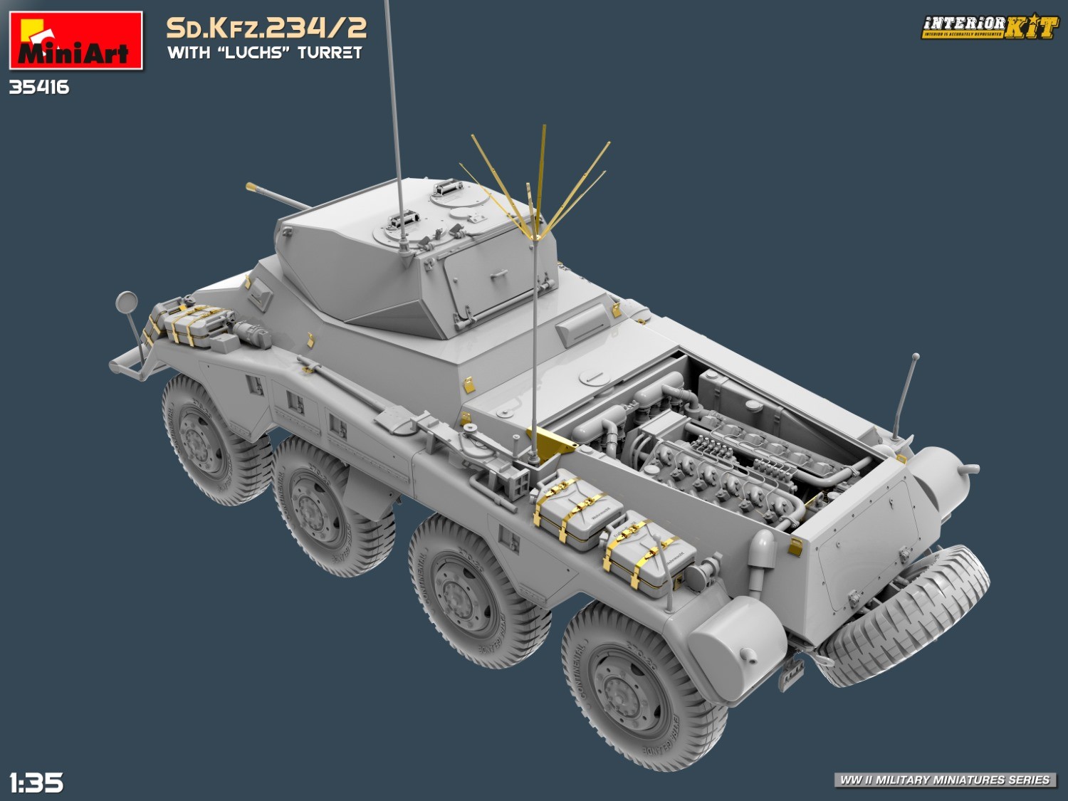 MiniArt 1:35 "Luchs" Kulesi ile Sd. Kfz. 234/2 Interior Kit