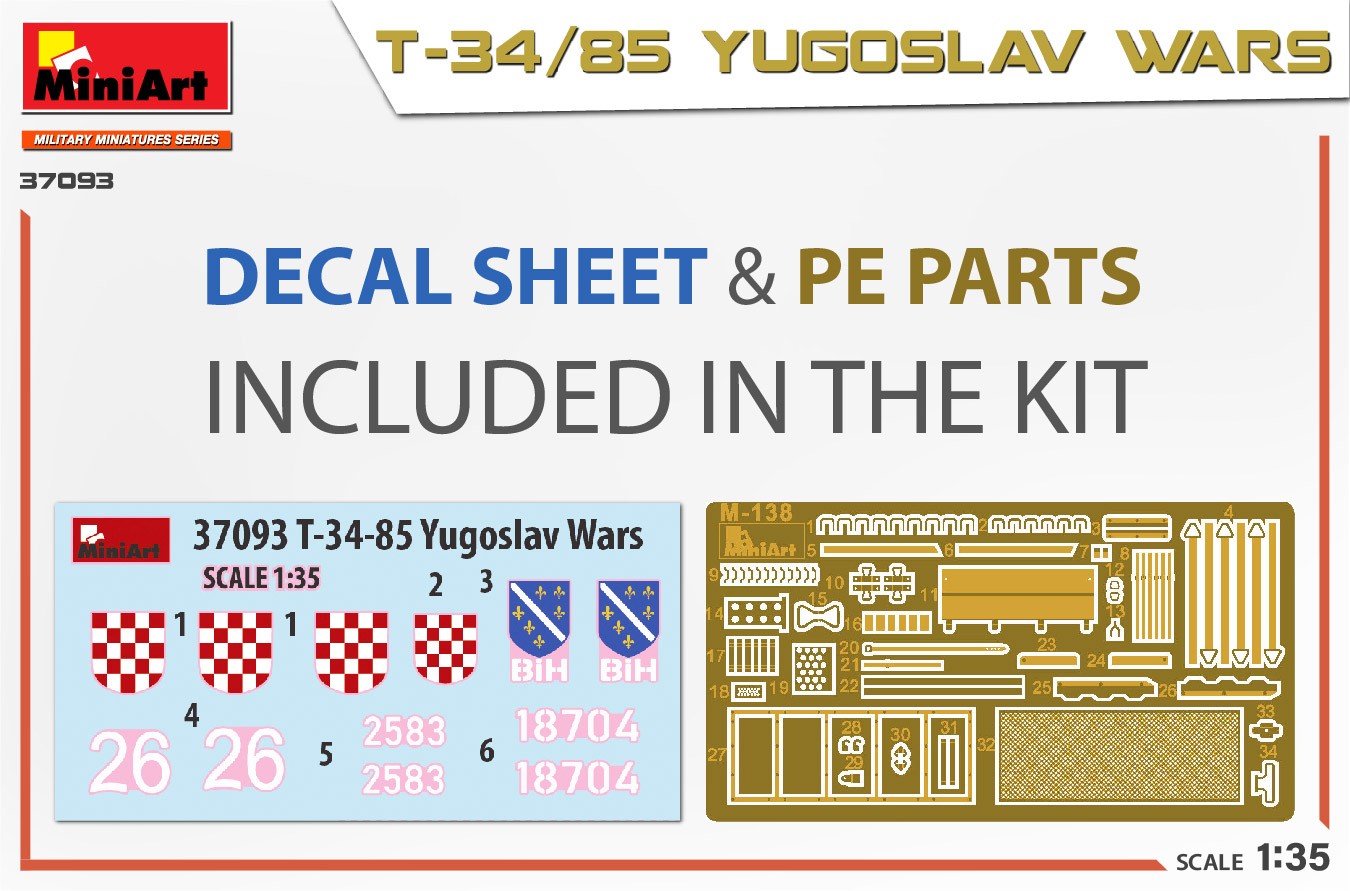 MiniArt 37093 1:35 T-34/85 Yugoslav Savaşları