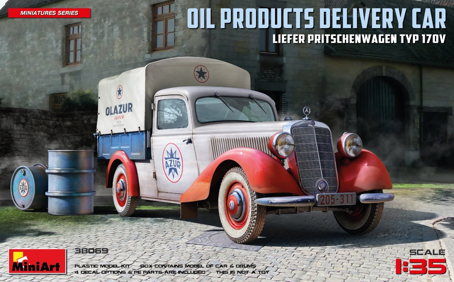 MiniArt 38069 1:35 1:35 Liefer Pritschenwagen Typ 170V Petrol Ürünü Teslim Arabası