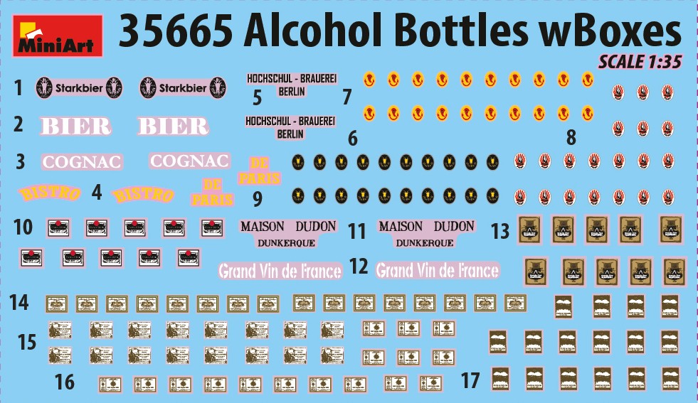 MiniArt 35665 1:35 Alkol Şişe ve Kasaları