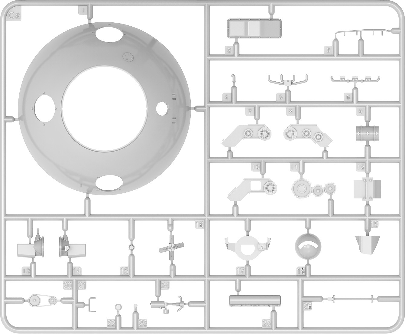 MiniArt 40003 1:35 Küre Biçiminde Savaş Araç Maketi (TsAMO Projesi) Interior Kit