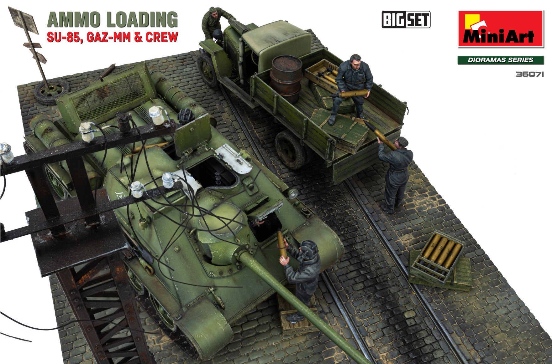 MiniArt 1:35 Mühimmat Yükleme (SU-85, GAZ-MM & Mürettebat) Büyük Ser