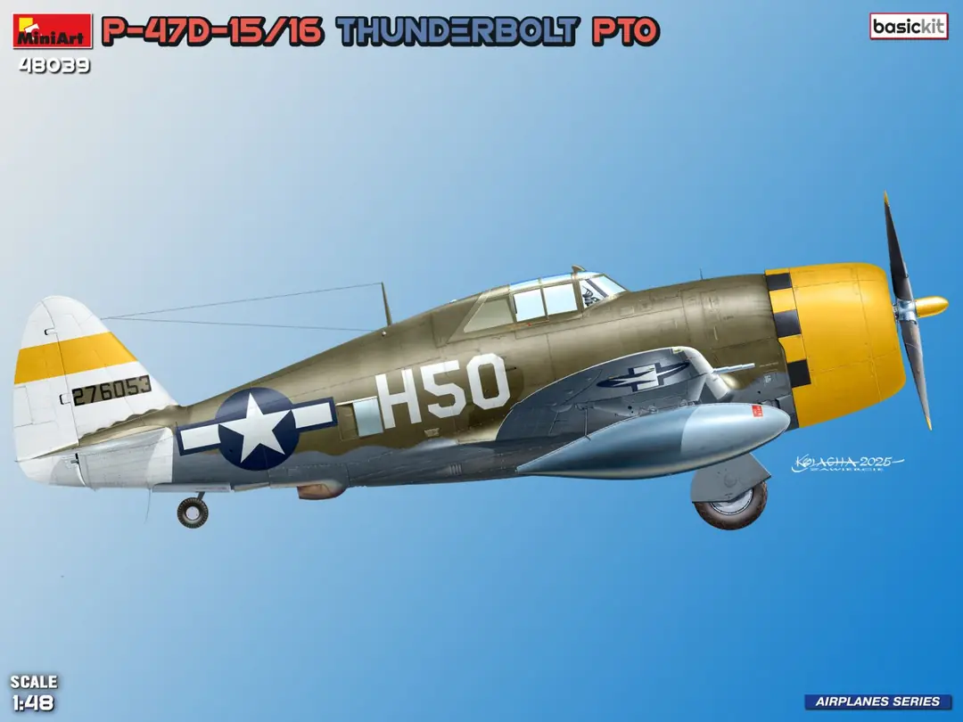 MiniArt 48039 1:48 P-47D-15/16 Thunderbolt PTO Razorbacks Temel