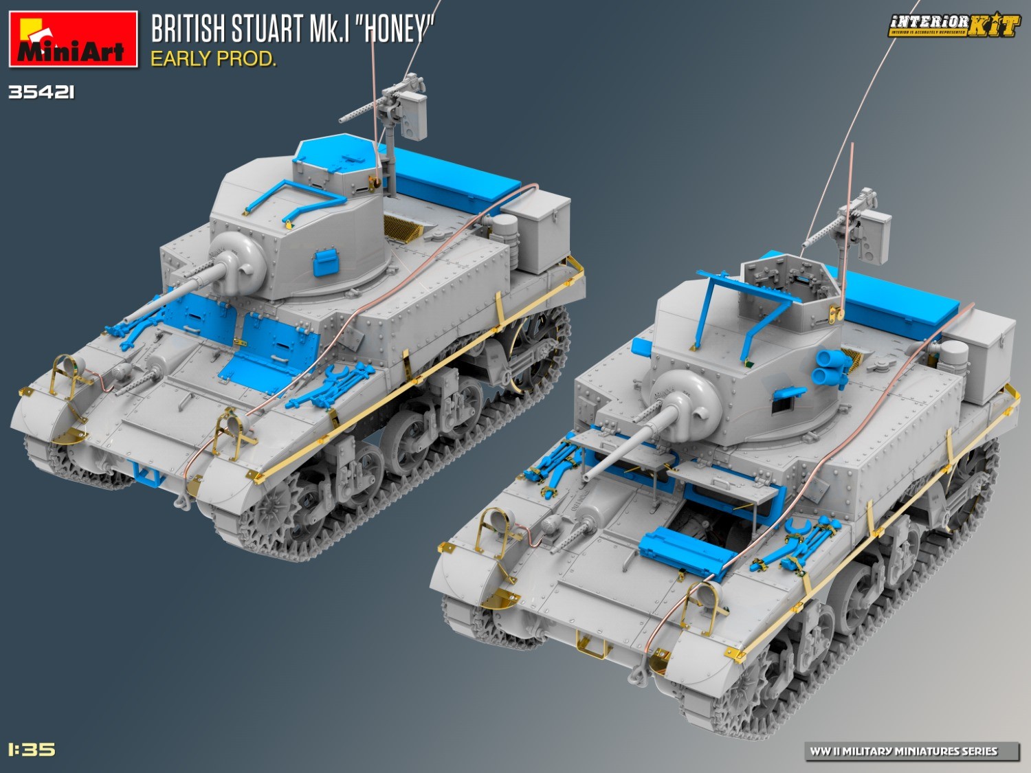 MiniArt 35421 1:35 İngiliz Stuart Mk.I "Honey" Erken Üretim. Interior Kit