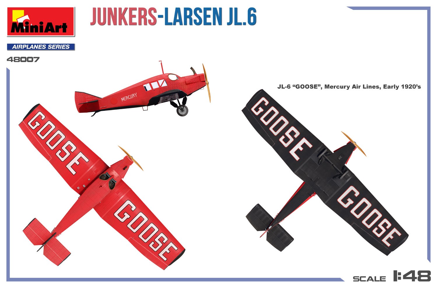 MiniArt 48007 1:48 Junkers-Larsen JL.6 Uçak Maketi