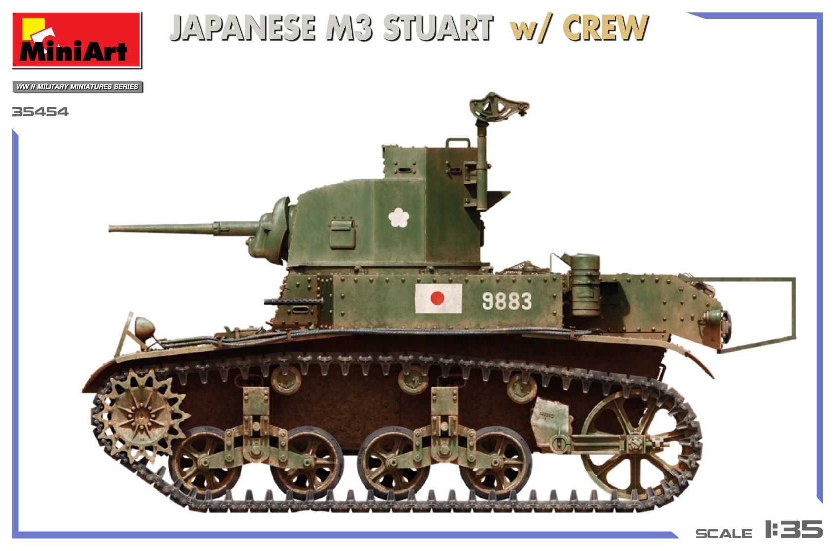 MiniArt 35454 1:35 Japon M3 Stuart, Mürettebatla birlikte