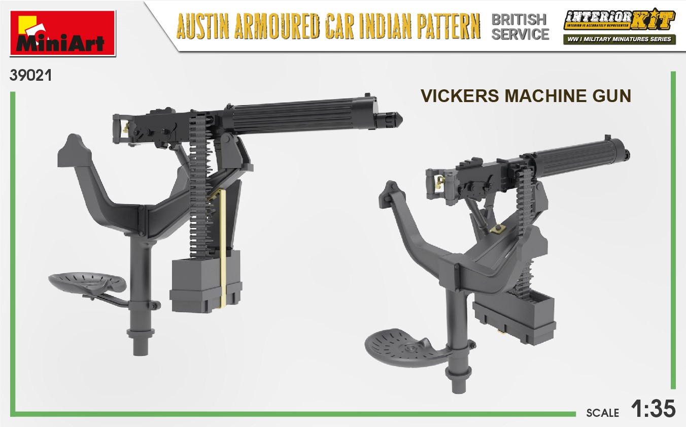 MiniArt 39021 1:35 Hint Desenli Austin Zırhlı Araba. İngiliz Servis. Interior Kit