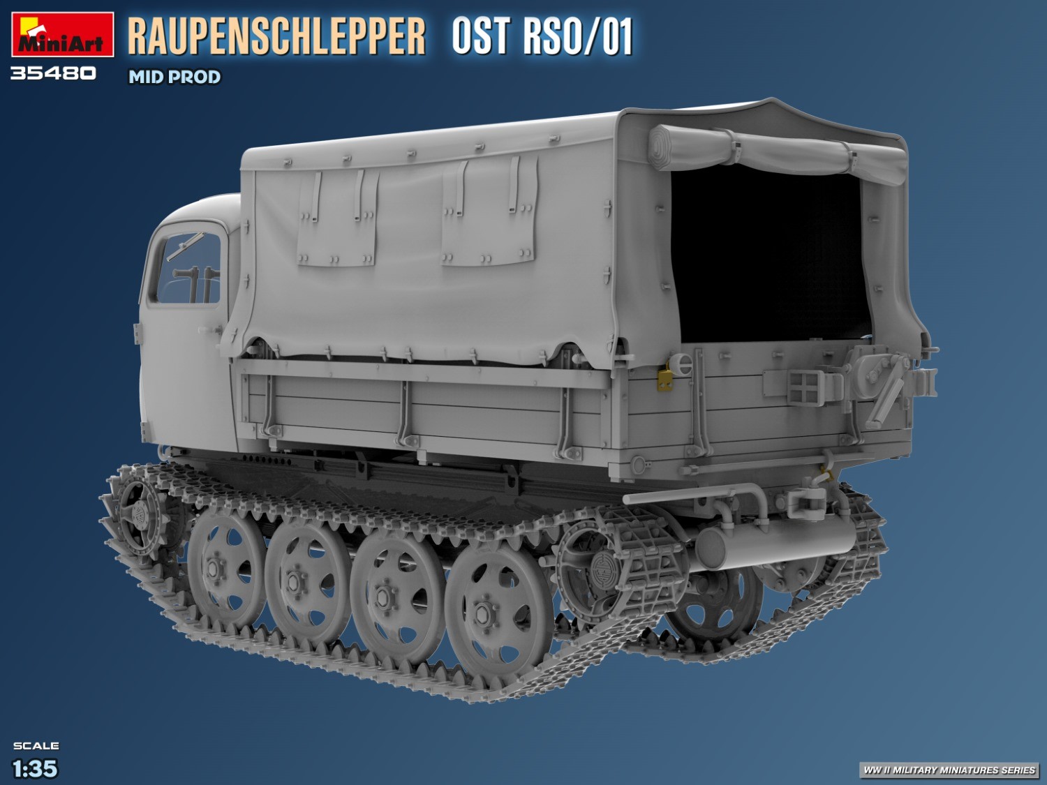 MiniArt 35480 1:35 Raupenschlepper Maketi Ost RSO/01. Ara Üretim