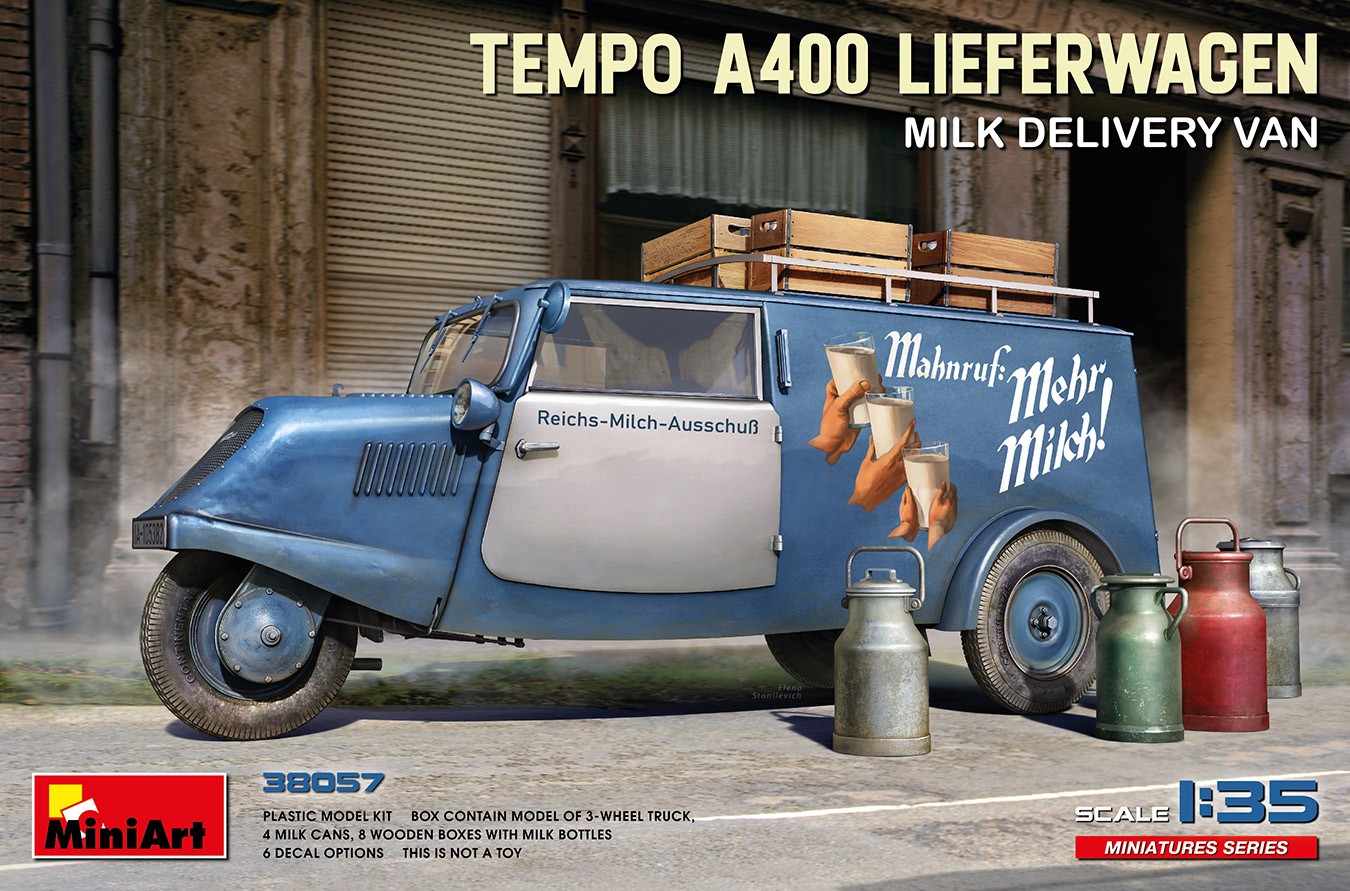 MiniArt 38057 1:35 Tempo A400 Lieferwagen. Süt Teslimat Kamyoneti