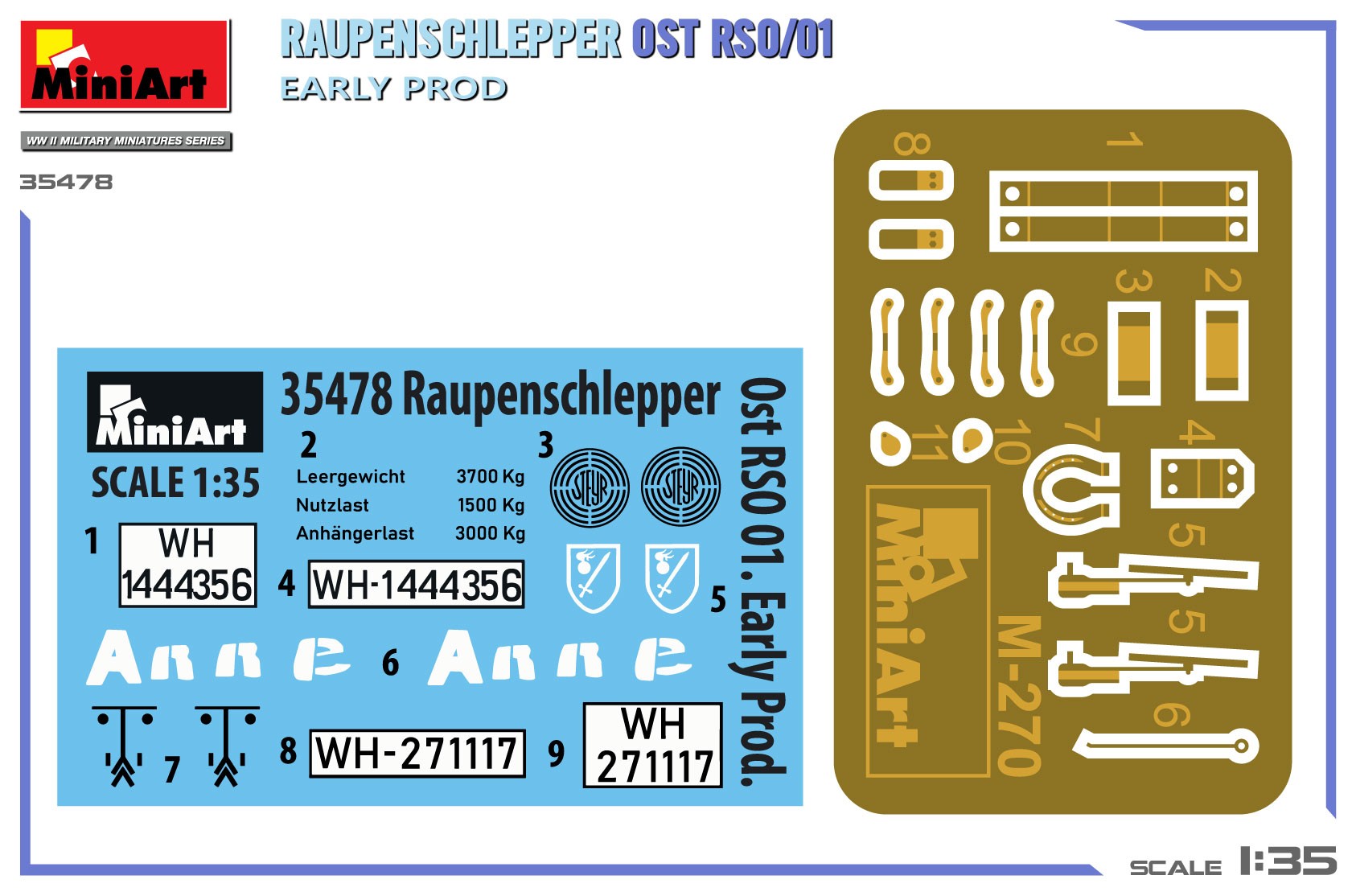 MiniArt 35478 1:35 Raupenschlepper Ost RSO/01. Erken Üretim