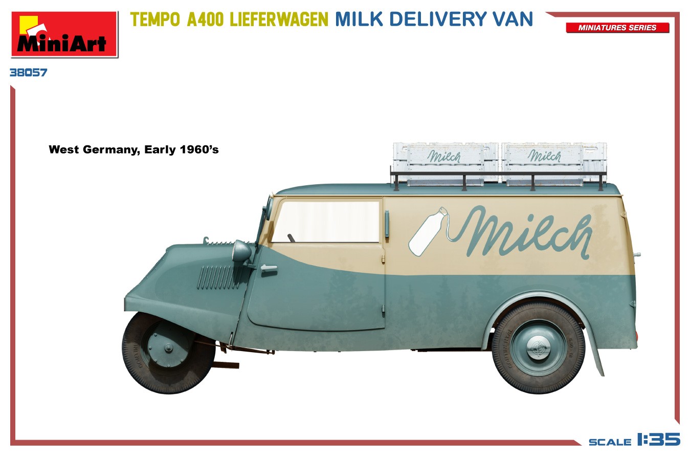 MiniArt 38057 1:35 Tempo A400 Lieferwagen. Süt Teslimat Kamyoneti