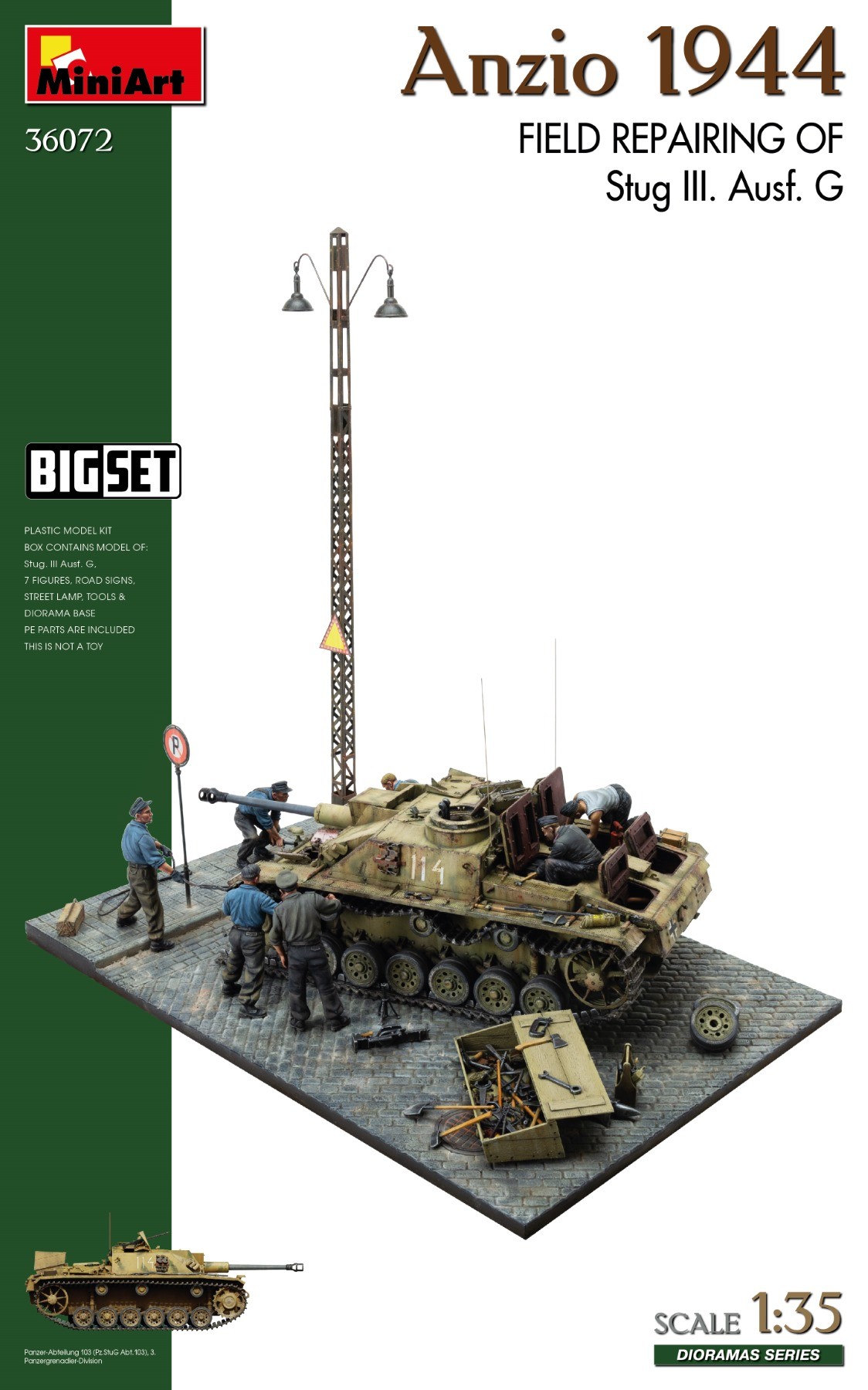 MiniArt 36072 1:35 Anzio 1944. Stug III. Ausf. G.'nin Saha Onarım Maketi BIG SET