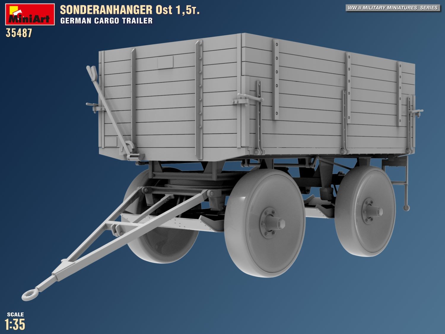 MiniArt 35487 1:35 Sonderanhanger Doğu 1,5t. Alman Yük Römork Maketi